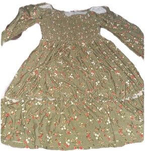 Birch & Stone Green long sleeve dress with Flowers